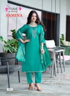 Samina Vol 1 by Mystic 9 Rayon Roman Silk Kurti With Bottom Dupatta Exporters In India